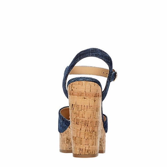 MICHAEL BY MICHAEL SHANNON WOMENS MARIA WEDGE SANDAL - DENIM, 8.5 - Picture 5 of 7